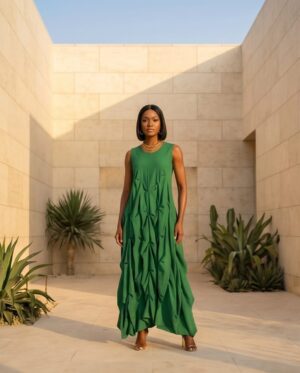 Green Tuck Dress
